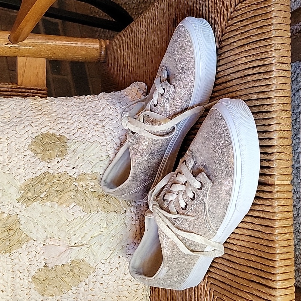 Vans gold/peach metallic sneakers, size 9.5